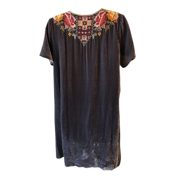 Johnny Was Cherelle Velvet Embroidered Drape Tunic Top Short Sleeve Women Size M - Picture 5 of 11